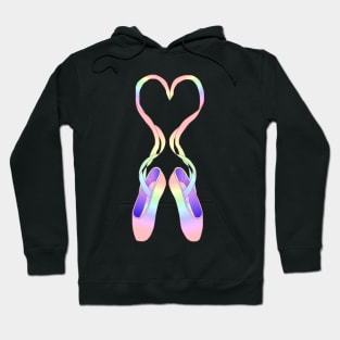 Pastel Rainbow Heart Ballerina Shoes Hoodie